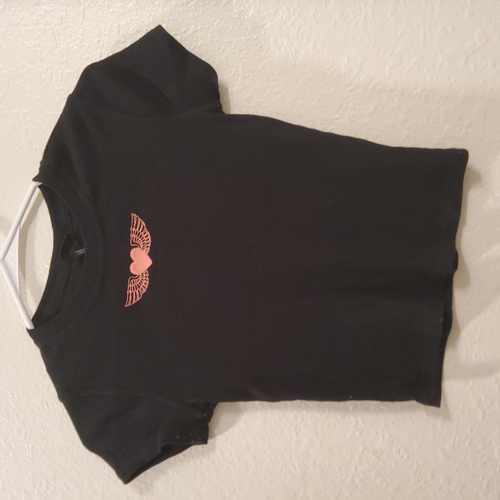 Cute balck babydoll heart shirt